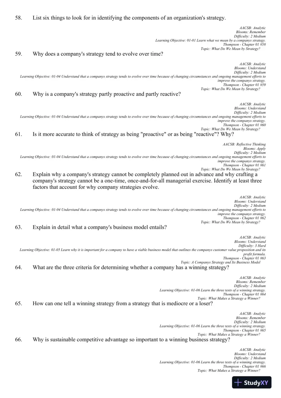 Crafting and Executing Strategy: Concepts and Readings, 19th Edition Test Bank, page 28