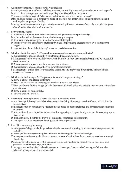 Crafting and Executing Strategy: Concepts and Readings, 19th Edition Test Bank - Page 3 preview image