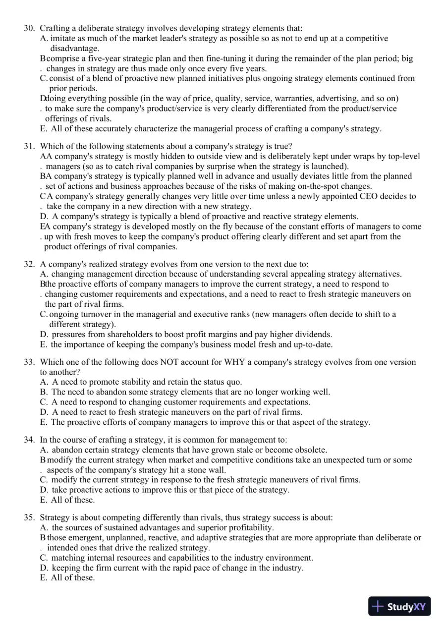 Crafting and Executing Strategy: Concepts and Readings, 19th Edition Test Bank, page 7