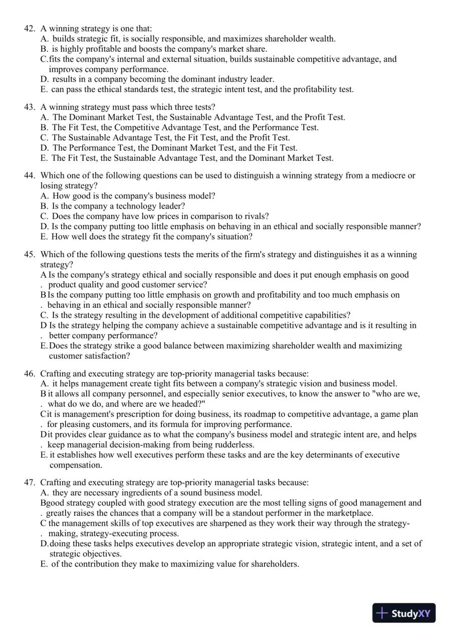 Crafting and Executing Strategy: Concepts and Readings, 19th Edition Test Bank, page 9