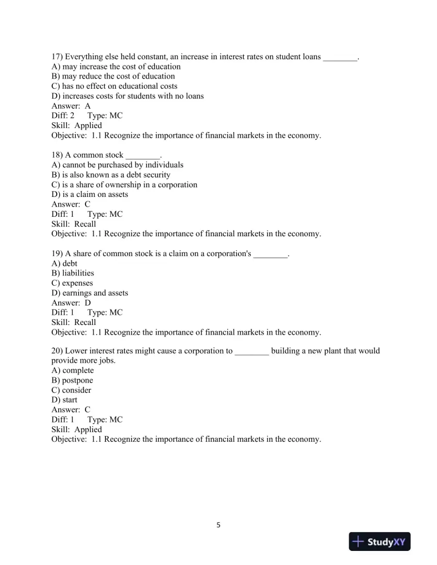 The Economics of Money, Banking and Financial Markets, Sixth Canadian Edition Test Bank, page 7