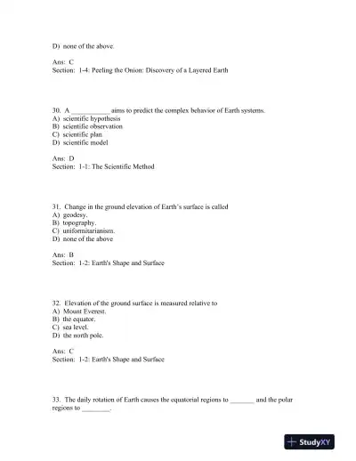 Understanding Earth Seventh Edition Test Bank - Page 10 preview image