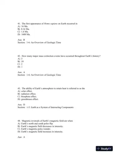 Understanding Earth Seventh Edition Test Bank - Page 13 preview image