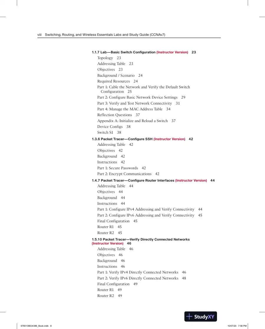 Solution Manual for CCNA 2 v7 Labs and Study Guide, page 5