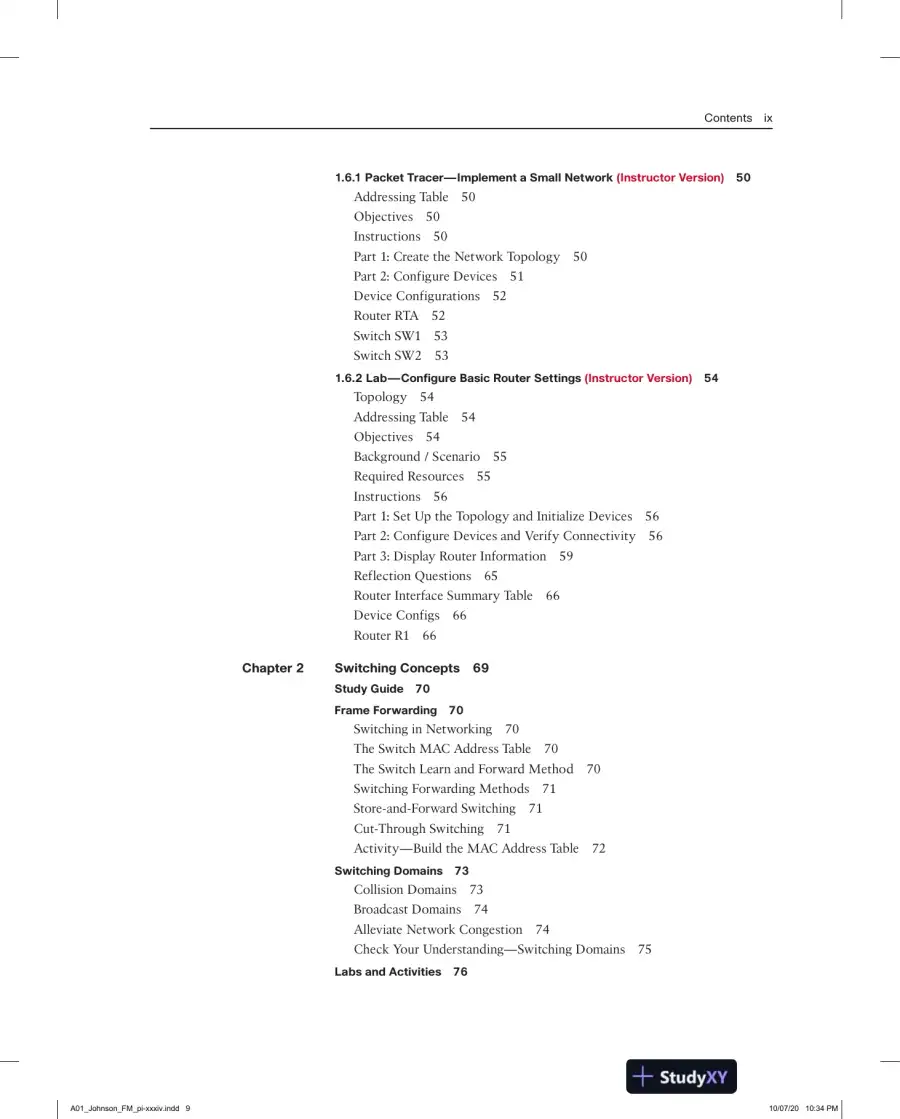 Solution Manual for CCNA 2 v7 Labs and Study Guide, page 6