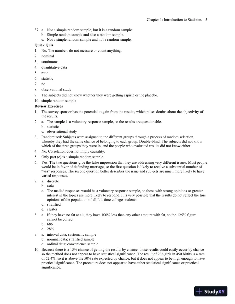 Solution Manual for Elementary Statistics, 13th Edition, page 11