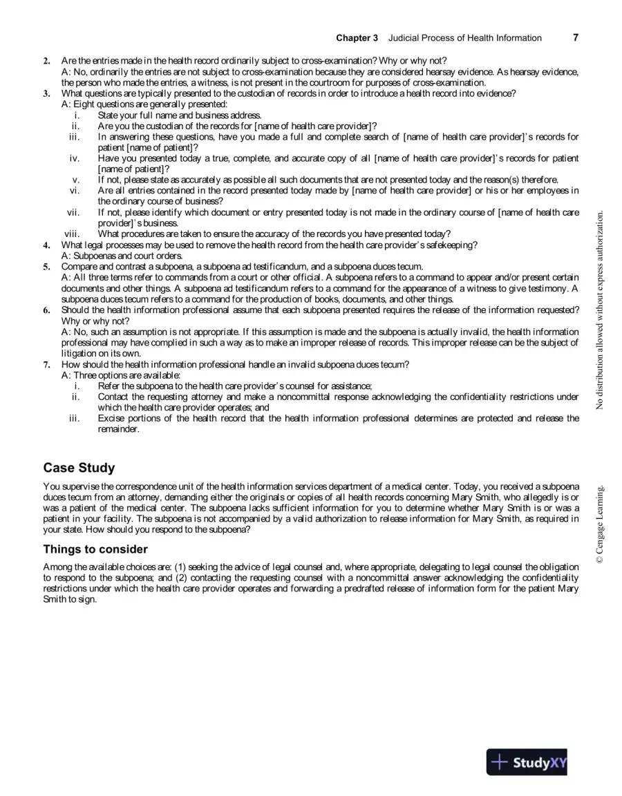 Legal And Ethical Aspects Of Health Information Management, 4th Edition Solution Manual, page 11