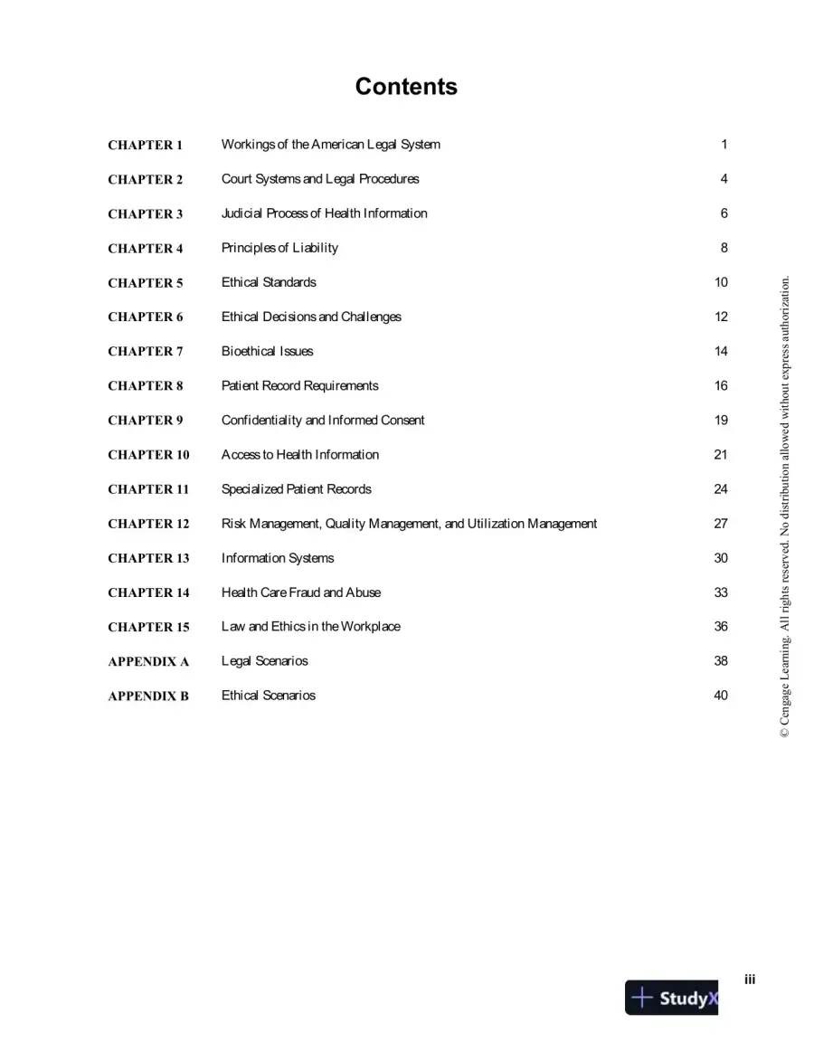 Legal And Ethical Aspects Of Health Information Management, 4th Edition Solution Manual, page 3