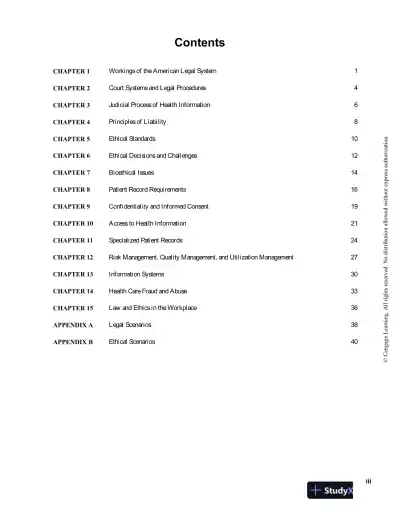 Legal And Ethical Aspects Of Health Information Management, 4th Edition Solution Manual - Page 3 preview image