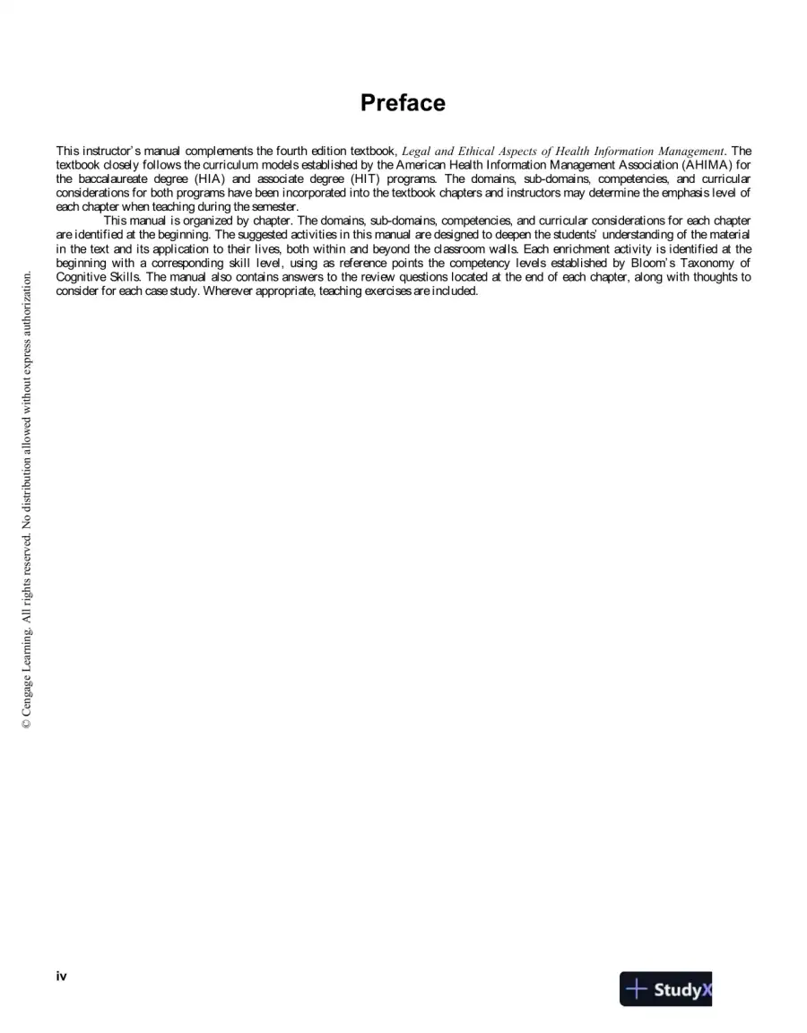 Legal And Ethical Aspects Of Health Information Management, 4th Edition Solution Manual, page 4