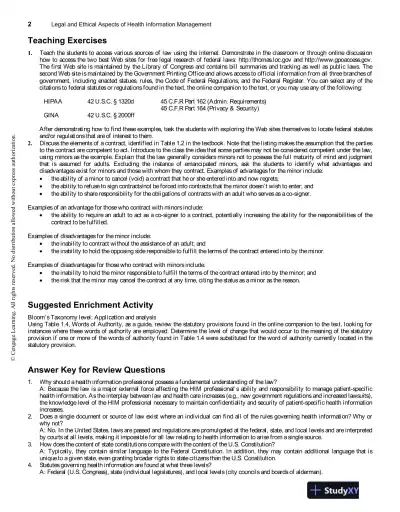 Legal And Ethical Aspects Of Health Information Management, 4th Edition Solution Manual - Page 6 preview image