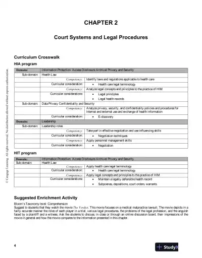 Legal And Ethical Aspects Of Health Information Management, 4th Edition Solution Manual - Page 8 preview image