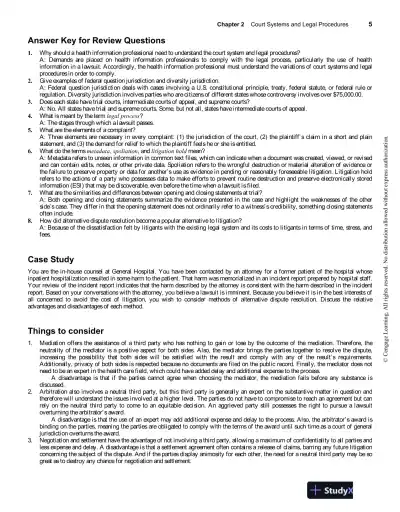Legal And Ethical Aspects Of Health Information Management, 4th Edition Solution Manual - Page 9 preview image