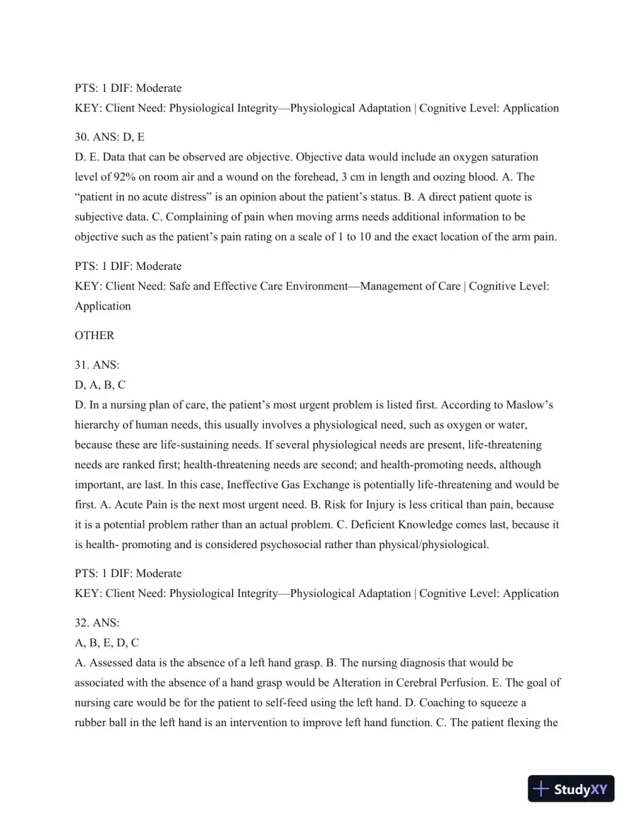 Test Bank For Understanding Medical-Surgical Nursing, 5th Edition, page 16