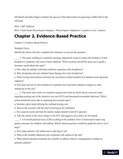 Test Bank For Understanding Medical-Surgical Nursing, 5th Edition - Page 17 preview image