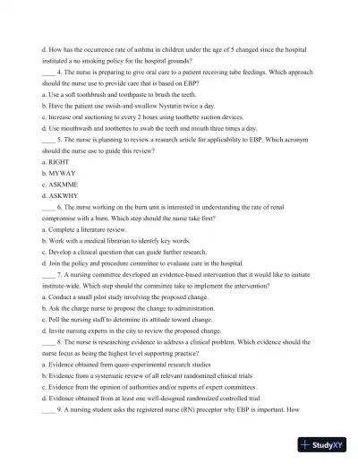 Test Bank For Understanding Medical-Surgical Nursing, 5th Edition - Page 18 preview image