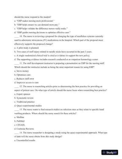 Test Bank For Understanding Medical-Surgical Nursing, 5th Edition - Page 19 preview image