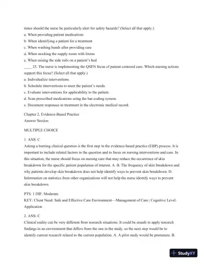 Test Bank For Understanding Medical-Surgical Nursing, 5th Edition - Page 22 preview image