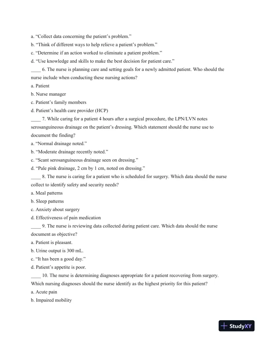 Test Bank For Understanding Medical-Surgical Nursing, 5th Edition, page 3