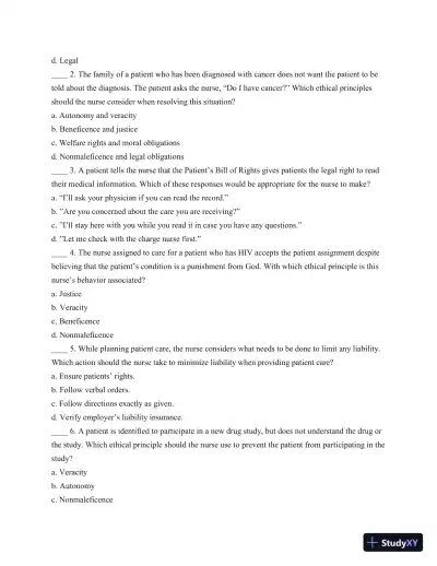 Test Bank For Understanding Medical-Surgical Nursing, 5th Edition - Page 30 preview image