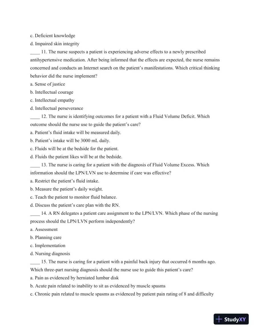 Test Bank For Understanding Medical-Surgical Nursing, 5th Edition, page 4