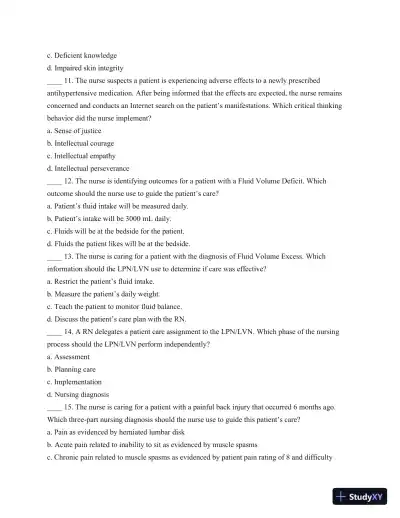 Test Bank For Understanding Medical-Surgical Nursing, 5th Edition - Page 4 preview image