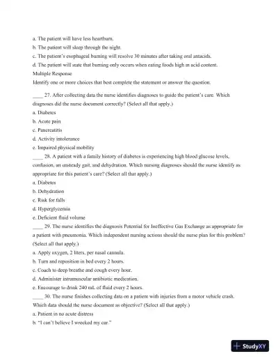 Test Bank For Understanding Medical-Surgical Nursing, 5th Edition - Page 7 preview image