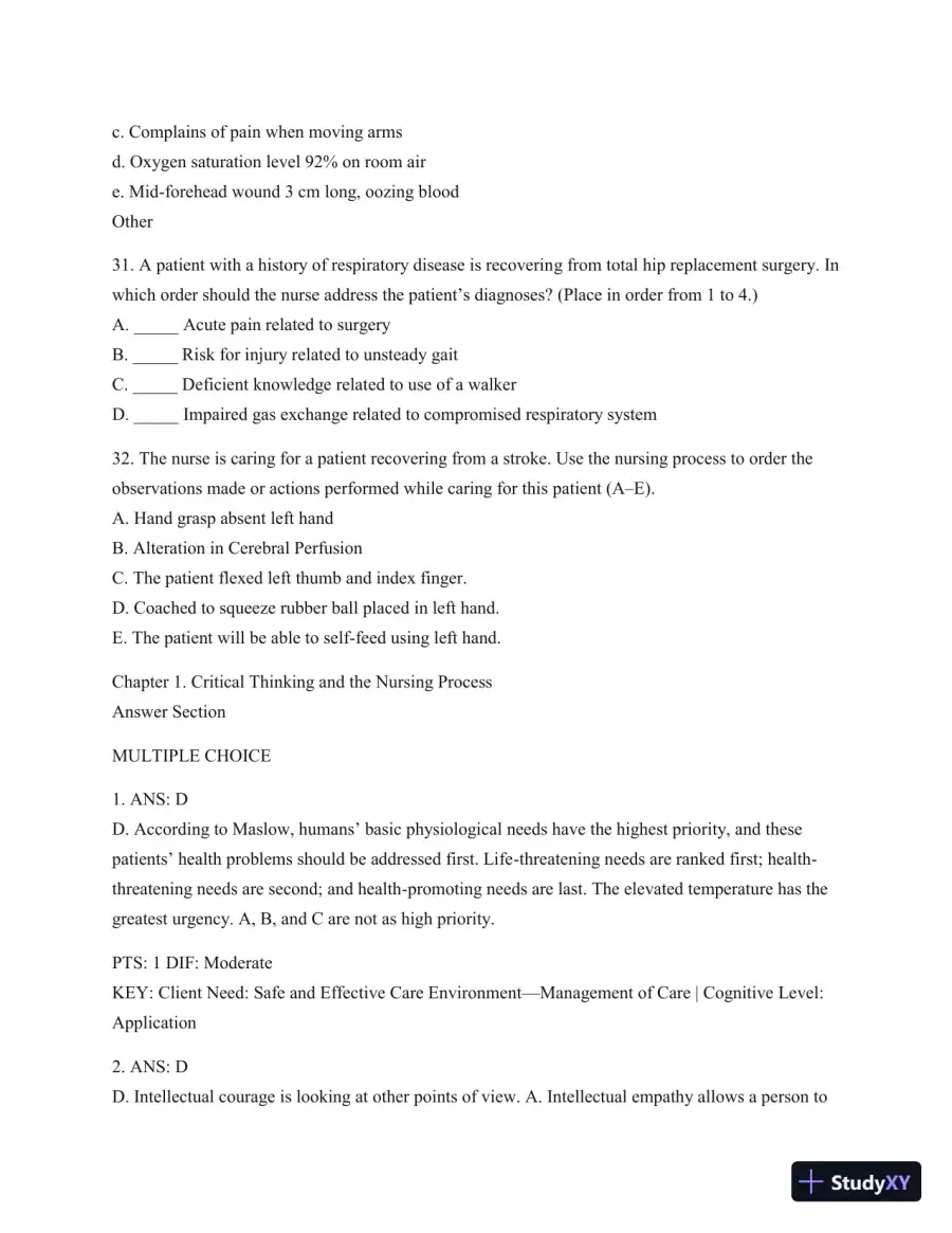 Test Bank For Understanding Medical-Surgical Nursing, 5th Edition, page 8