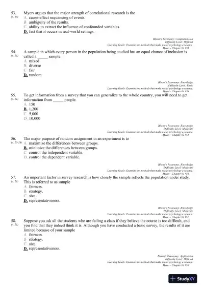 Test Bank For Social Psychology, 11th Edition - Page 25 preview image
