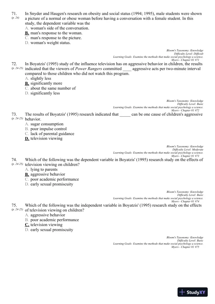 Test Bank For Social Psychology, 11th Edition, page 28
