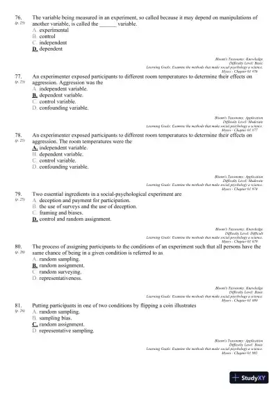 Test Bank For Social Psychology, 11th Edition - Page 29 preview image