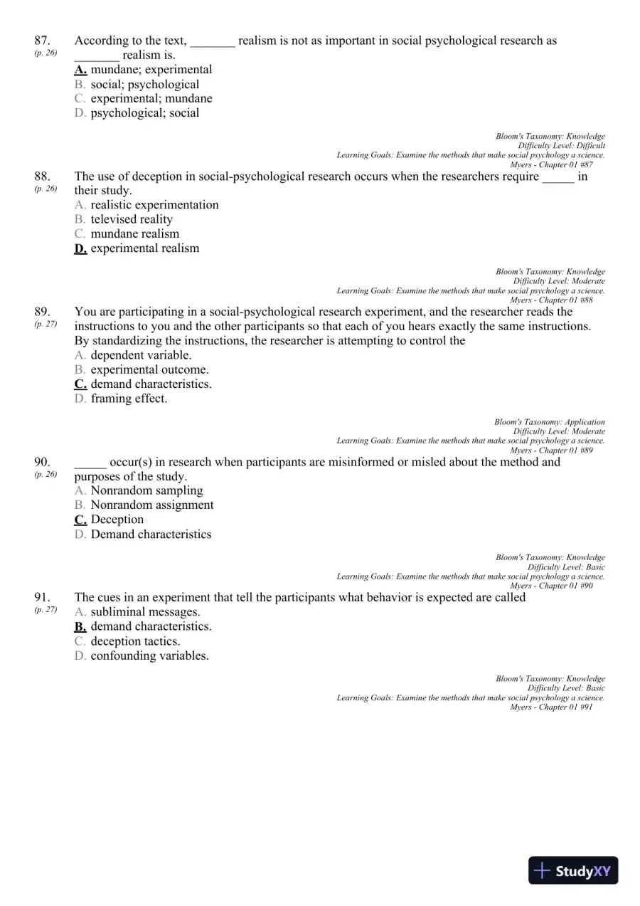 Test Bank For Social Psychology, 11th Edition, page 31