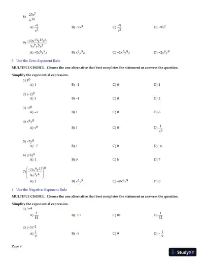 Algebra and Trigonometry, 6th Edition Test Bank - Page 10 preview image