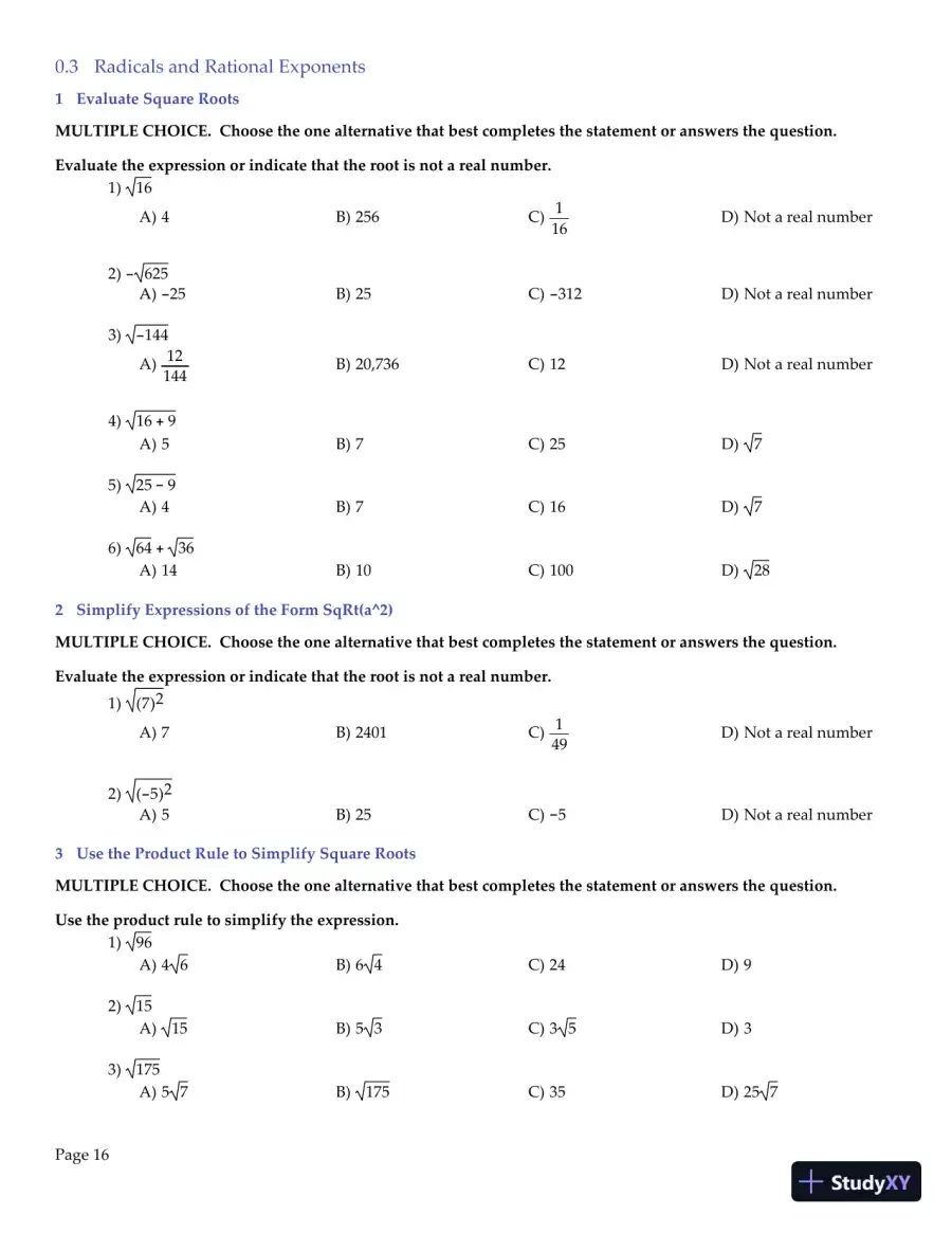 Algebra and Trigonometry, 6th Edition Test Bank, page 17