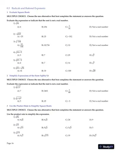 Algebra and Trigonometry, 6th Edition Test Bank - Page 17 preview image