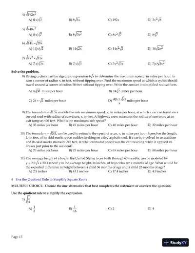 Algebra and Trigonometry, 6th Edition Test Bank - Page 18 preview image