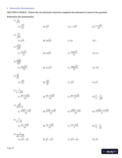 Algebra and Trigonometry, 6th Edition Test Bank - Page 20 preview image
