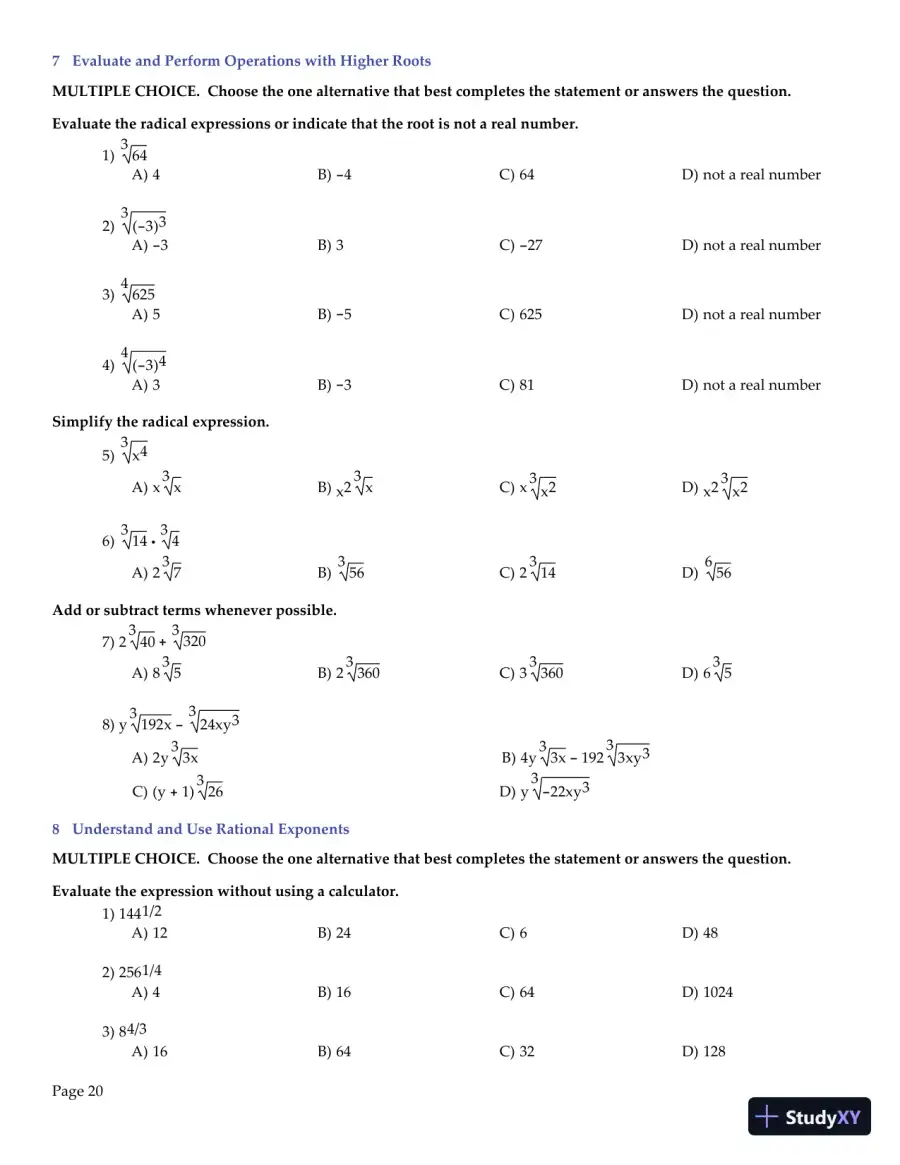 Algebra and Trigonometry, 6th Edition Test Bank, page 21
