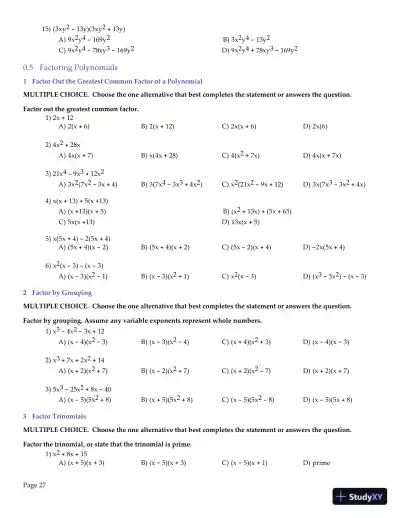 Algebra and Trigonometry, 6th Edition Test Bank - Page 28 preview image