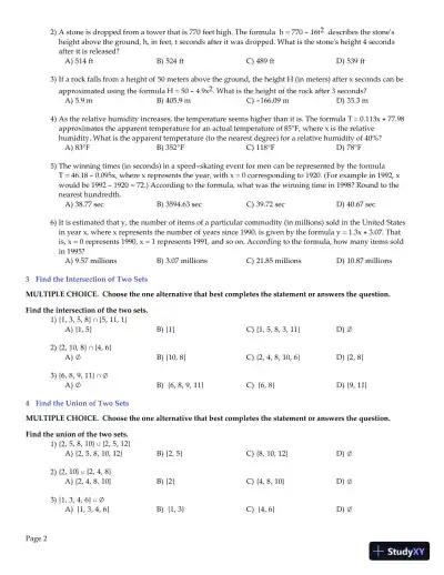 Algebra and Trigonometry, 6th Edition Test Bank - Page 3 preview image