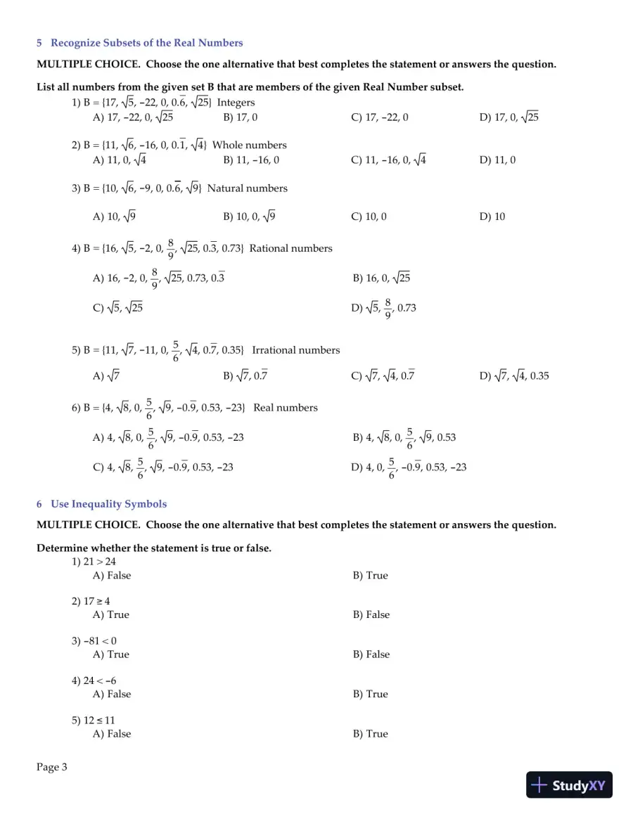 Algebra and Trigonometry, 6th Edition Test Bank, page 4