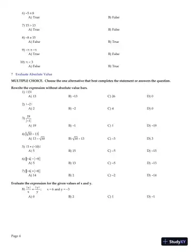 Algebra and Trigonometry, 6th Edition Test Bank - Page 5 preview image