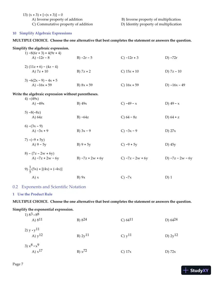 Algebra and Trigonometry, 6th Edition Test Bank, page 8