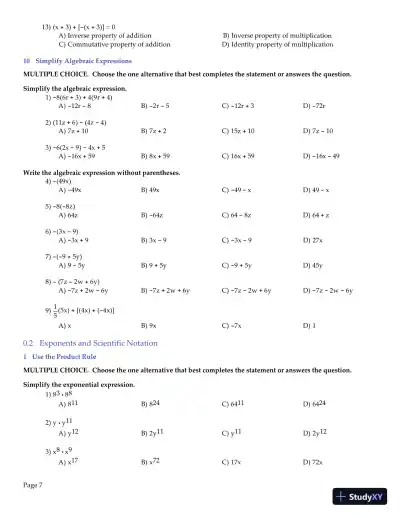 Algebra and Trigonometry, 6th Edition Test Bank - Page 8 preview image