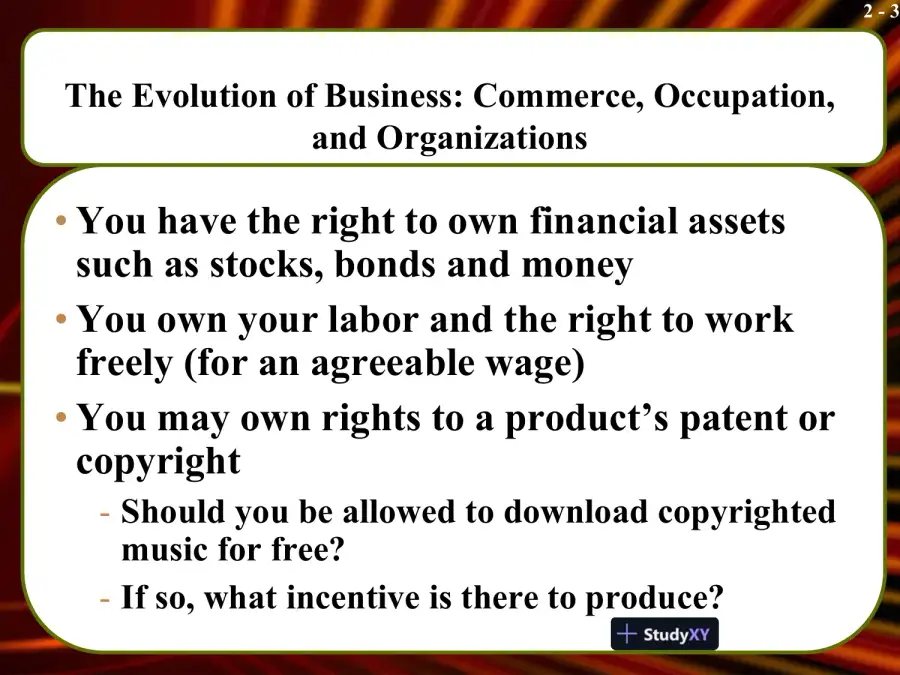 The Evolution Of Business Commerce, Occupation, and Organizations, page 3