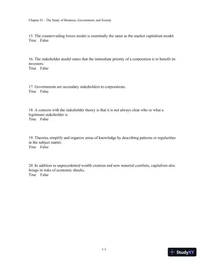 Test Bank For Business, Government, And Society: A Managerial Perspective, 13th Edition - Page 4 preview image