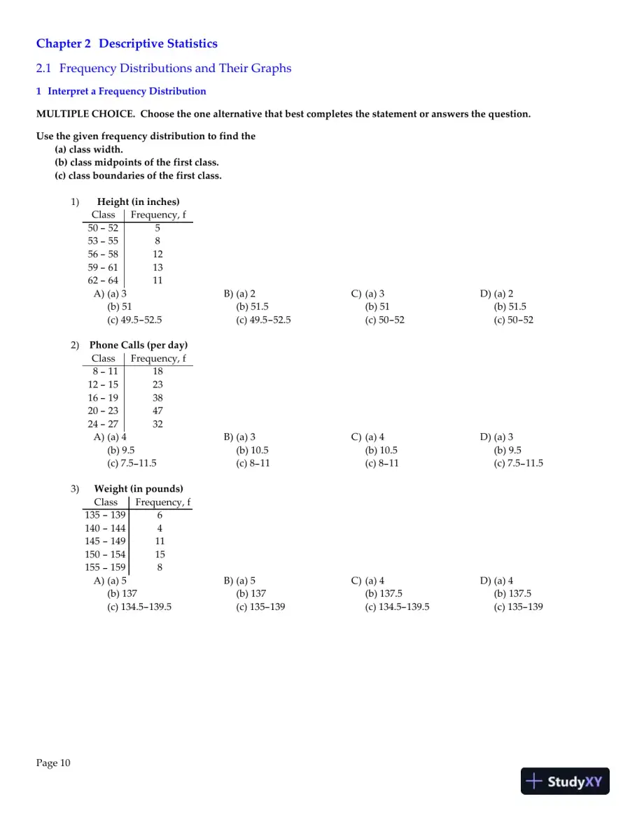 Elementary Statistics: Picturing the World, 7th Edition Test Bank, page 11