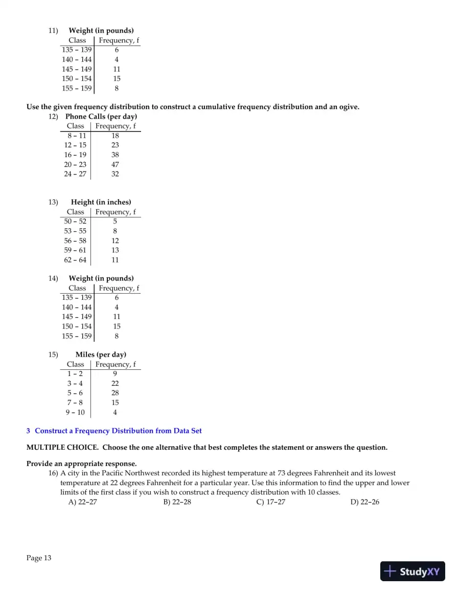 Elementary Statistics: Picturing the World, 7th Edition Test Bank, page 14