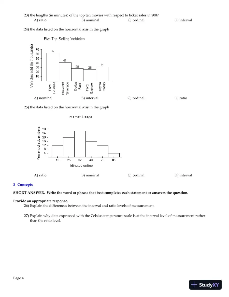 Elementary Statistics: Picturing the World, 7th Edition Test Bank, page 5
