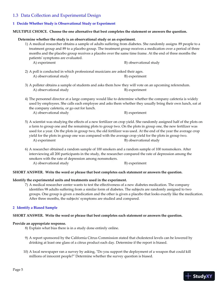 Elementary Statistics: Picturing the World, 7th Edition Test Bank, page 6
